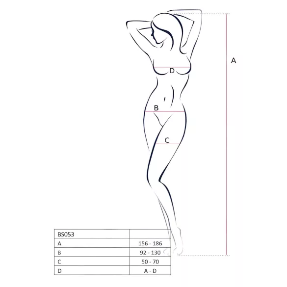 Passion BS053 - nätset med halterneck - röd - S-L