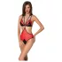 Passion Peonia - body med sidoutsnitt (röd) - L/XL