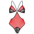 Passion Peonia - body med sidoutsnitt (röd) - L/XL