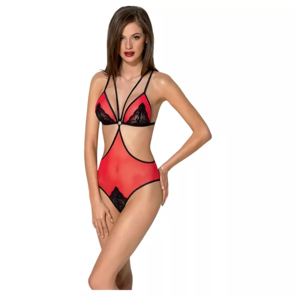 Passion Peonia - body med sidoutsnitt (röd)