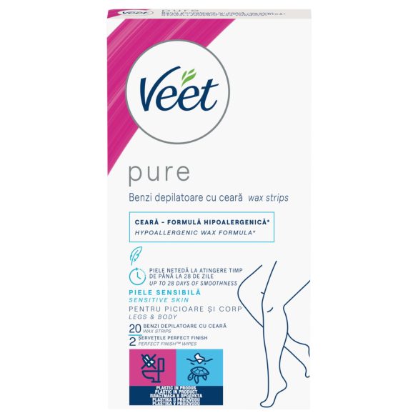 Veet Pure - vaxremsor för ben och kropp - känslig hud - 20 st