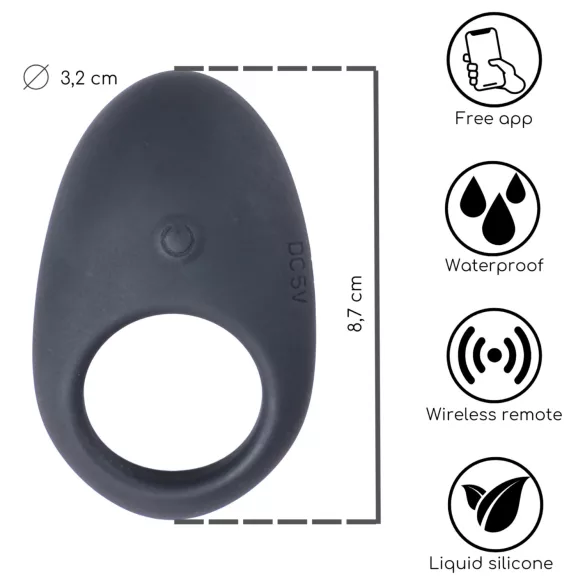 Desirel Halo - vibrerande penisring - smart - svart