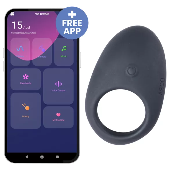 Desirel Halo - vibrerande penisring - smart - svart