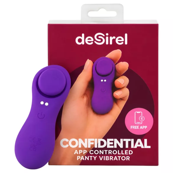 Desirel Confidential - bärbar appstyrd vibrator-trosa (lila)