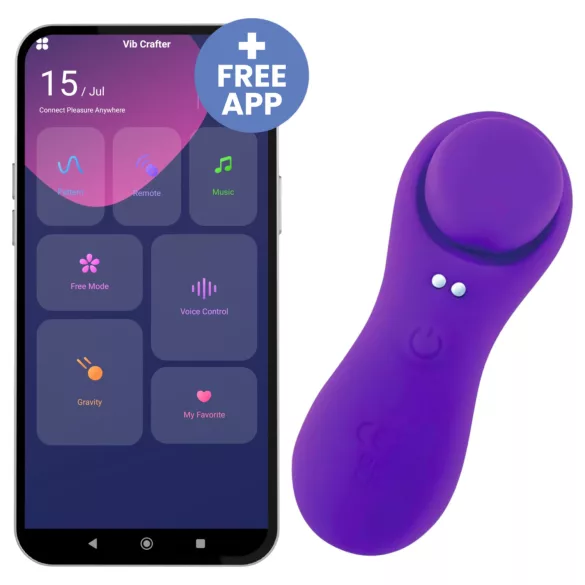 Desirel Confidential - bärbar appstyrd vibrator-trosa (lila)