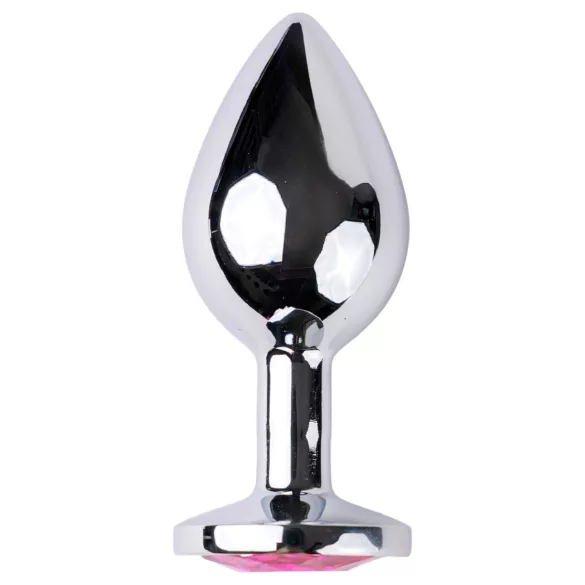 Desirel - analplugg med juvel - liten - silver/rosa
