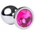 Desirel - analplugg - rosa ädelsten - silver/rosa - M