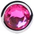 Desirel - analplugg - rosa ädelsten - silver/rosa - M