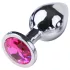 Desirel - analplugg - rosa ädelsten - silver/rosa - M
