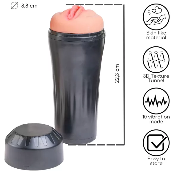 Desirel True Touch - realistisk vibratorficka - natur/svart