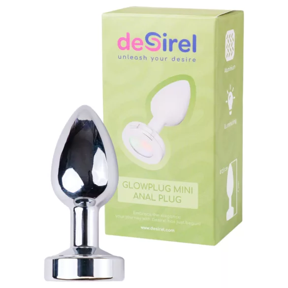 Desirel GlowPlug - analplugg med ljus - liten - silver