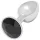 Sunfo - analplugg metall med svart sten - silver
