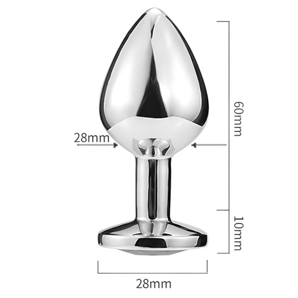 Sunfo - analplugg metall hjärtformad blå sten silver
