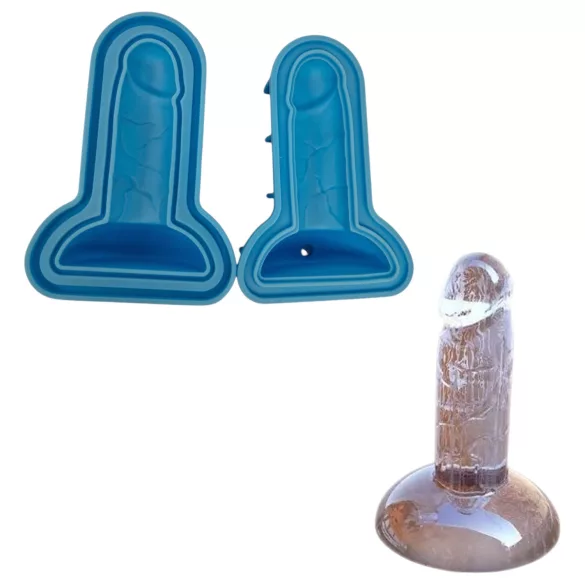Dildo - isform - silikon - blå