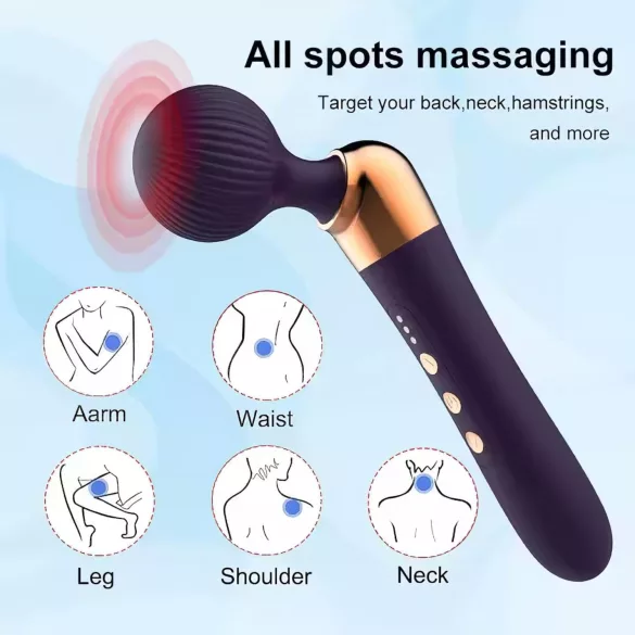 Massager - böjd vibrator - uppladdningsbar - svart