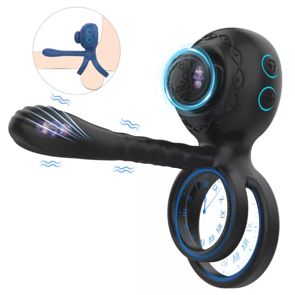 Biu-Biu - penisring och parvibrator - svart