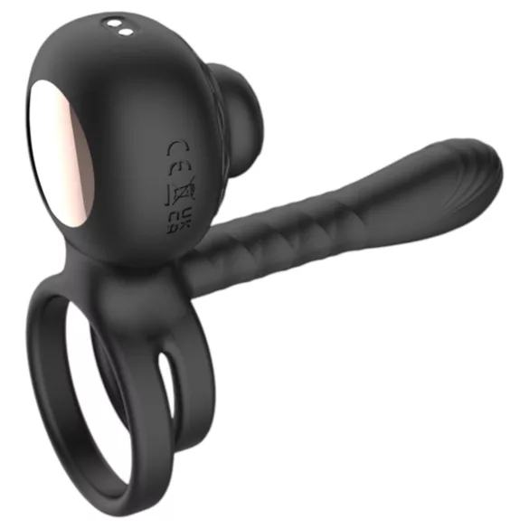 Biu-Biu - penisring och parvibrator - svart