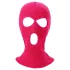 Balaklava - stickad kukmask med 3 öppningar (mörkrosa)