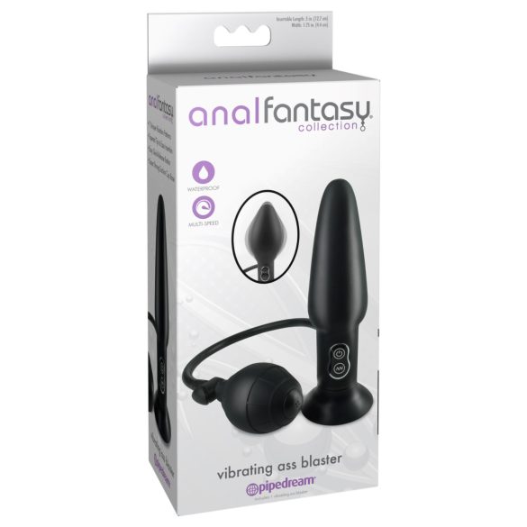 Anal Fantasy - pumpbar vibrerande analplugg (svart)