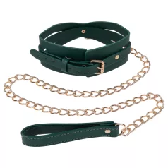 Sportsheets - halsband med koppel - grön