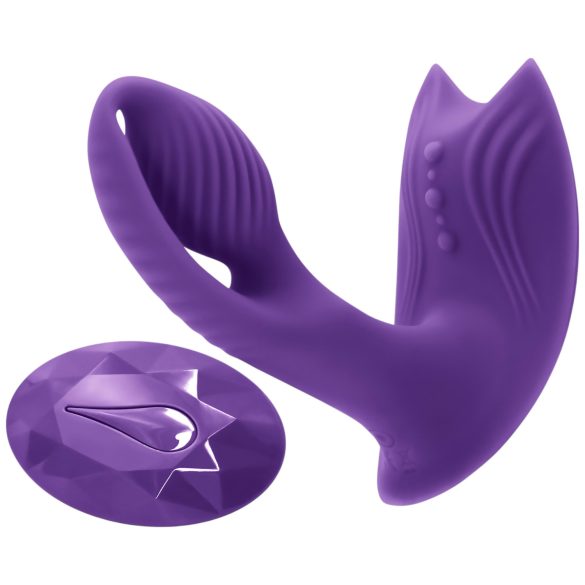 Inya Bump-N-Grind - Radiostyrd, uppvärmd 2in1 klitorisstimulator (lila)