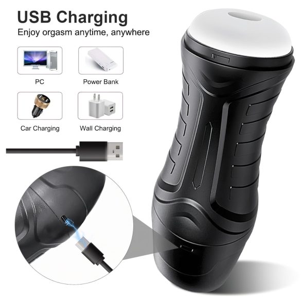 AlvUp - masturbator med sug och vibration - svart