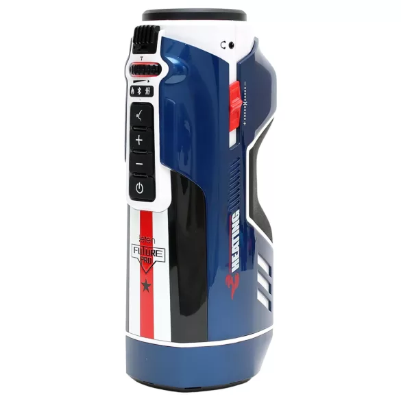 Leten SM Future Pro - elektrisk stötmasturbator med ljud, klämning, värme - blå