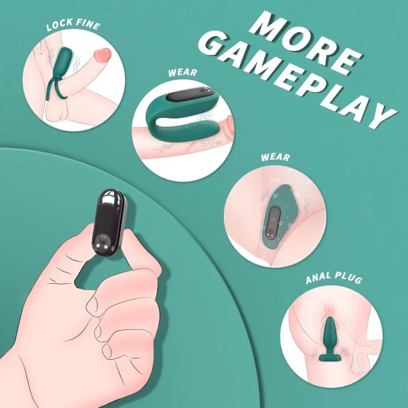 Sex HD - trådlös fjärr, 4-delad vibrator set (grön)