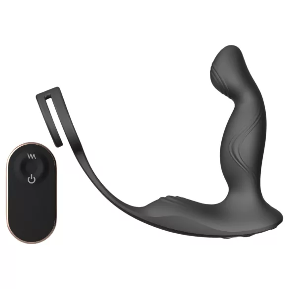 Sex HD Virgil - prostatavibrator med penis- och pungring - svart