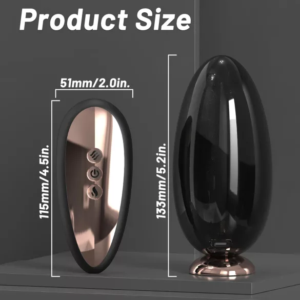 Sex HD Mirror - vibrator med värme och slickfunktion - svart