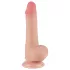 Sliding-Skin - tvålagrad dildo med sugkopp - 19,5 cm (naturell)