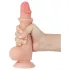 Sliding-Skin - tvålagrad dildo med sugkopp - 19,5 cm (naturell)