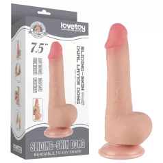   Lovetoy - realistisk dildo med pung - dubbelskiktad silikon 20cm natur