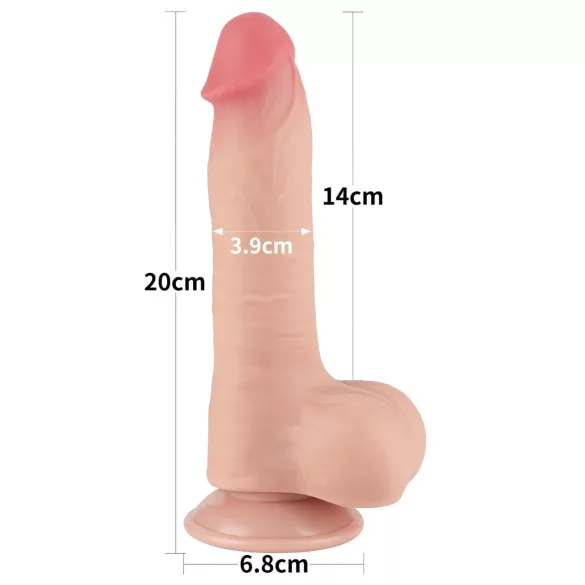 Lovetoy - realistisk dildo med pung - dubbelskiktad silikon 20cm natur