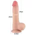 Lovetoy - realistisk dildo med pung - dubbelskiktad silikon 20cm natur
