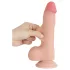 Lovetoy - realistisk dildo med pung - dubbelskiktad silikon 20cm natur