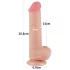 Lovetoy - dildo med pung - dubbel lager - 20,8 cm - naturfärg