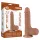 Lovetoy - dildo med pung - realistisk tvålagers hud - mörk natur - 19,5 cm