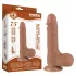 Lovetoy - dildo med pung - realistisk tvålagers hud - mörk natur - 19,5 cm