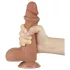 Lovetoy - dildo med pung - realistisk tvålagers hud - mörk natur - 19,5 cm