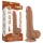 Lovetoy Sliding-Skin - dildo med pung - dubbelskikt - mörk natur - 20,8 cm