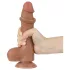 Lovetoy Sliding-Skin - dildo med pung - dubbelskikt - mörk natur - 20,8 cm