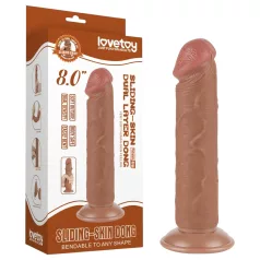   Lovetoy Sliding-Skin - dildo med sugkopp - dubbel lager - 20cm natur
