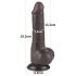 Lovetoy Sliding-Skin - Dubbelskiktad dildo med pung - 19,5 cm (brun)
