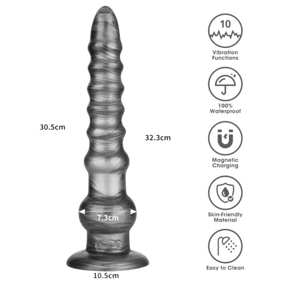 Lovetoy King Sized - vibrator stor storlek - 32 cm - grå