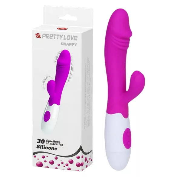 Pretty Love Snappy - G-punktsvibrator med klitorisstimulans - vattentät lila