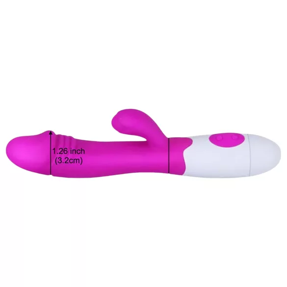 Pretty Love Snappy - G-punktsvibrator med klitorisstimulans - vattentät lila