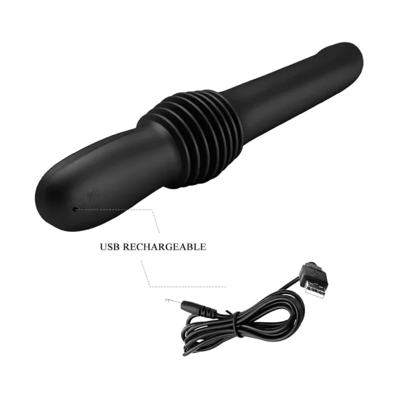 Pretty Love Pazuzu - vibrator med ollonformad topp - svart