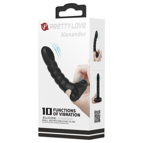 Pretty Love Alexander - stimulerande fingervibrator (svart)