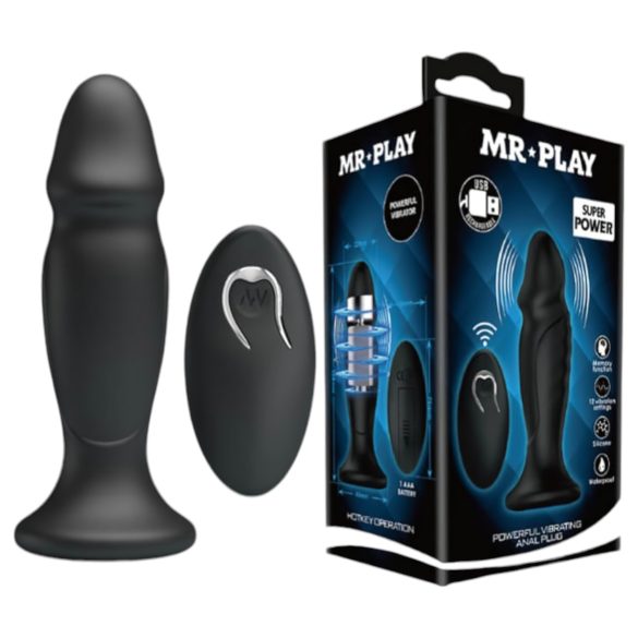 MR. PLAY - Uppladdningsbar analvibrator (svart)